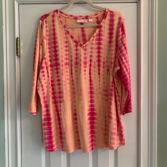 Belle by Kim Gravel TShirt Size XL Tie Dye Elbow Sleeve - Picture 7 of 8